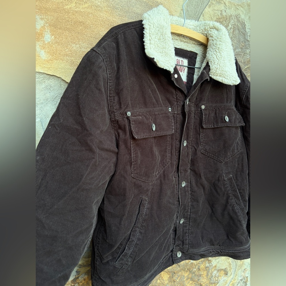 Vintage Old Navy Y2K Corduroy Sherpa Chore Farm Work Jacket Coat Gorpcore - Picture 4 of 9